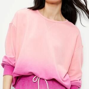 Lou & Grey Purple Pinky-Peach Dip Dye SOFT Pullover  Sweatshirt S